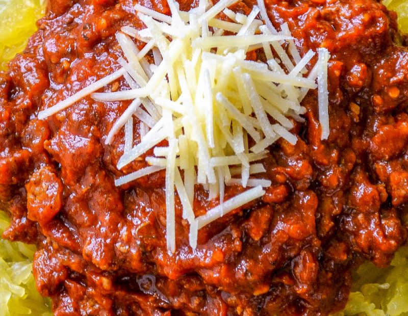 Spaghetti Squash with Turkey Bolognese