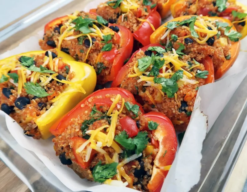 Quinoa and Black Bean Stuffed Bell Peppers