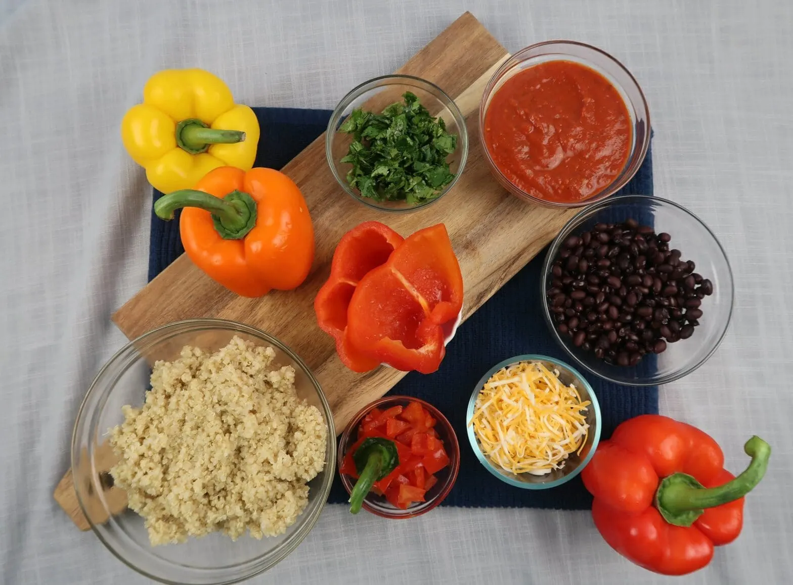 Quinoa and Black Bean Stuffed Bell Peppers